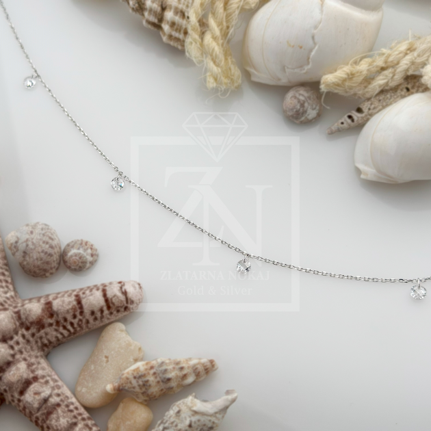 Srebrna Nanogica white stone