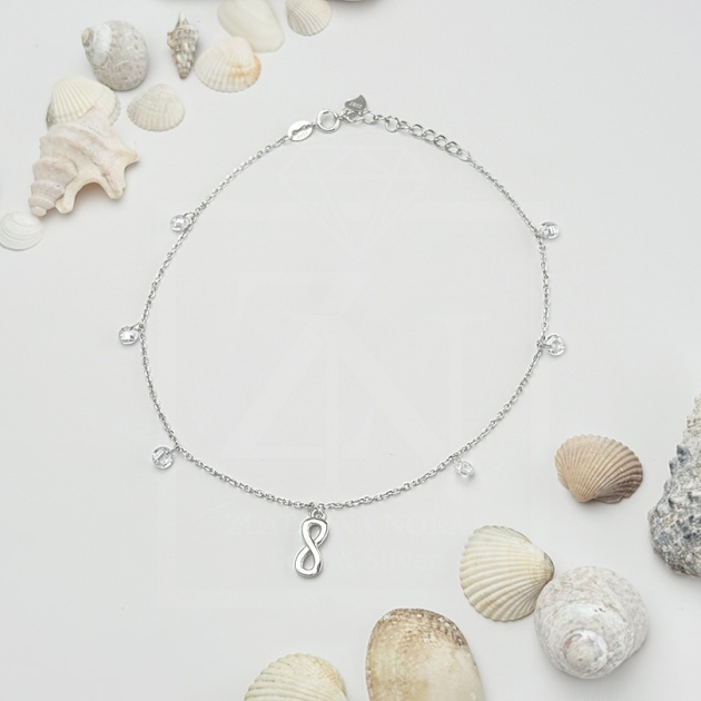 Srebrna Nanogica Infinity white stone