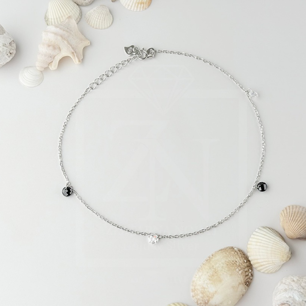 Srebrna Nanogica black and white stone