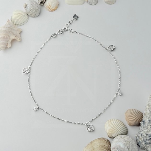 Srebrna Nanogica Heart white stone