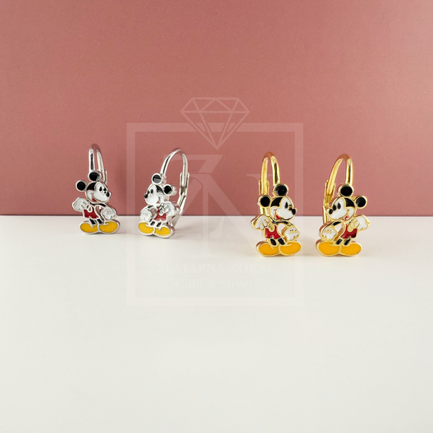 Srebrne viseće naušnice MICKEY MOUSE