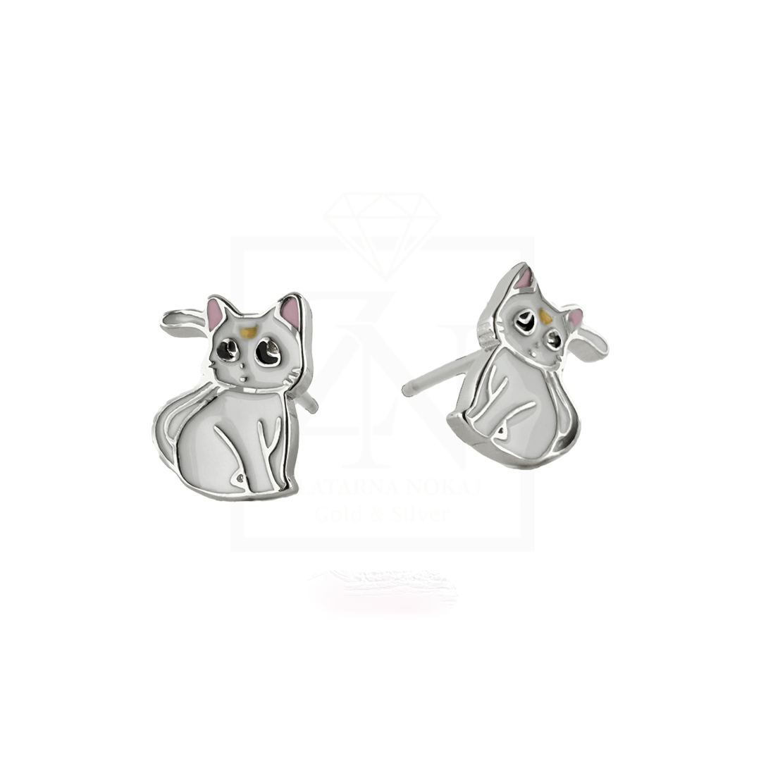 Srebrne naušnice na štift Maca