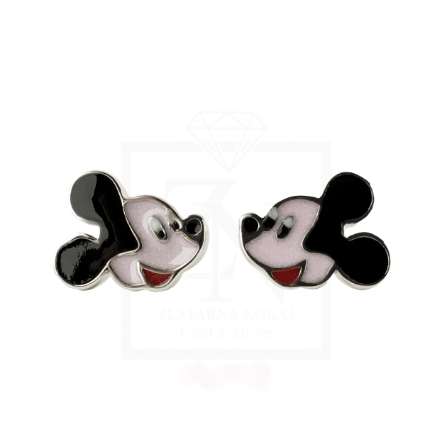 Srebrne naušnice na štift Mickey Mouse