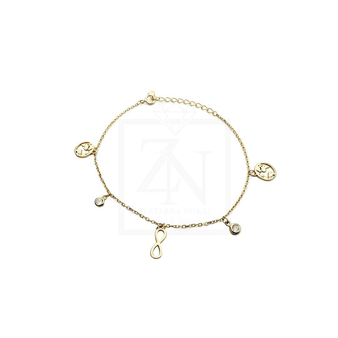 Srebrna narukvica Earth infinity pozlata