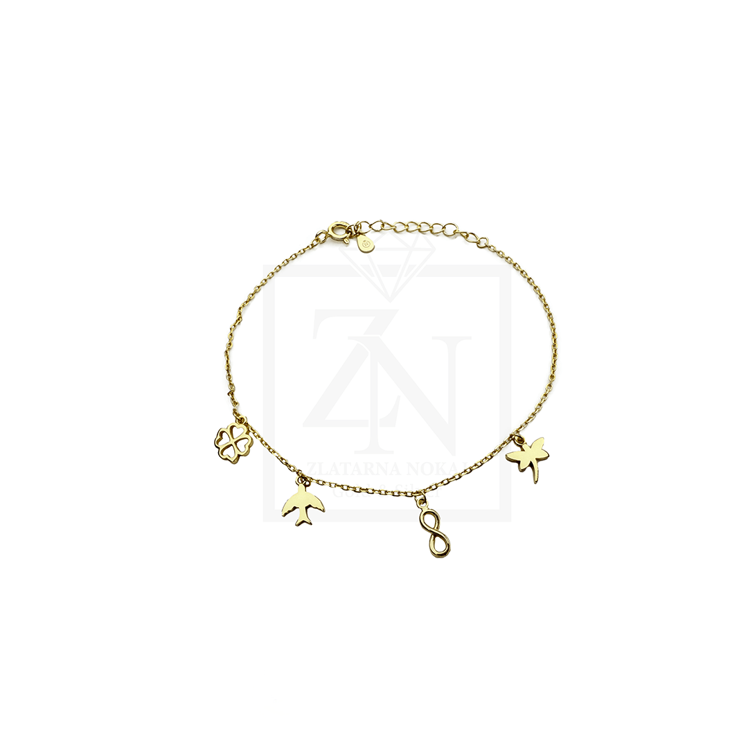 Srebrna narukvica Nature pozlata