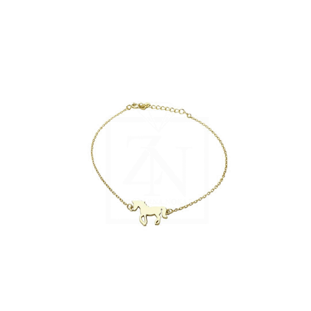Srebrna narukvica Horse pozlata