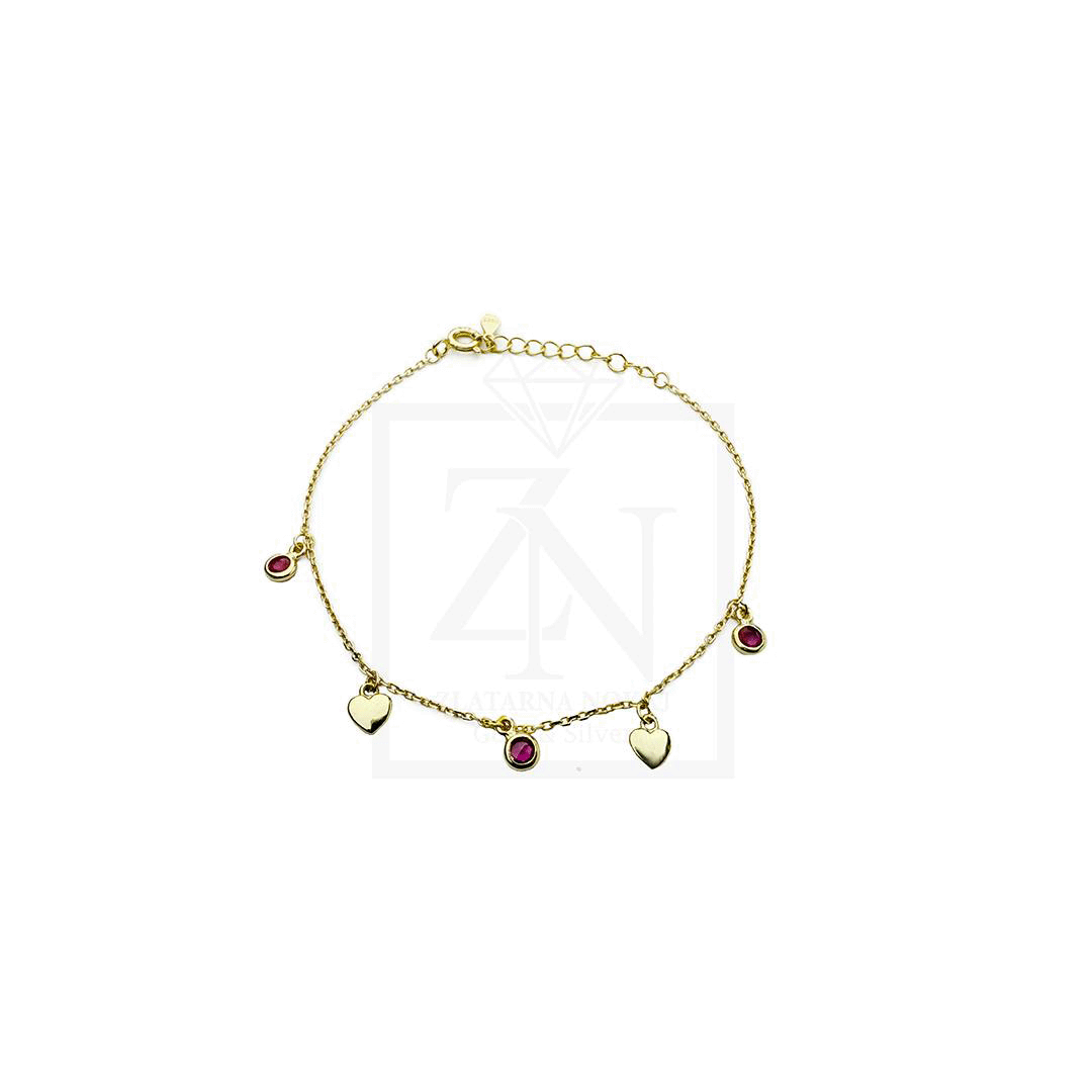 Srebrna narukvica Color Love pozlata