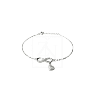 Srebrna narukvica Infinity Heart