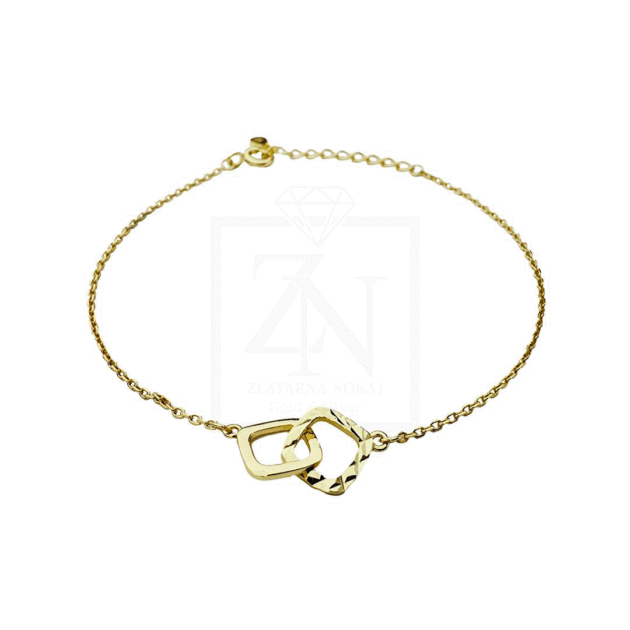 Srebrna narukvica Cube pozlata