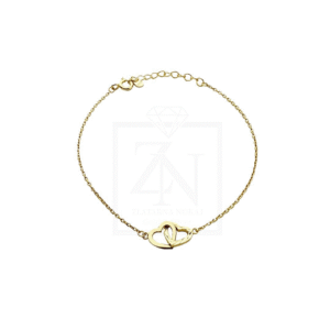 Srebrna narukvica Bound by heart pozlata