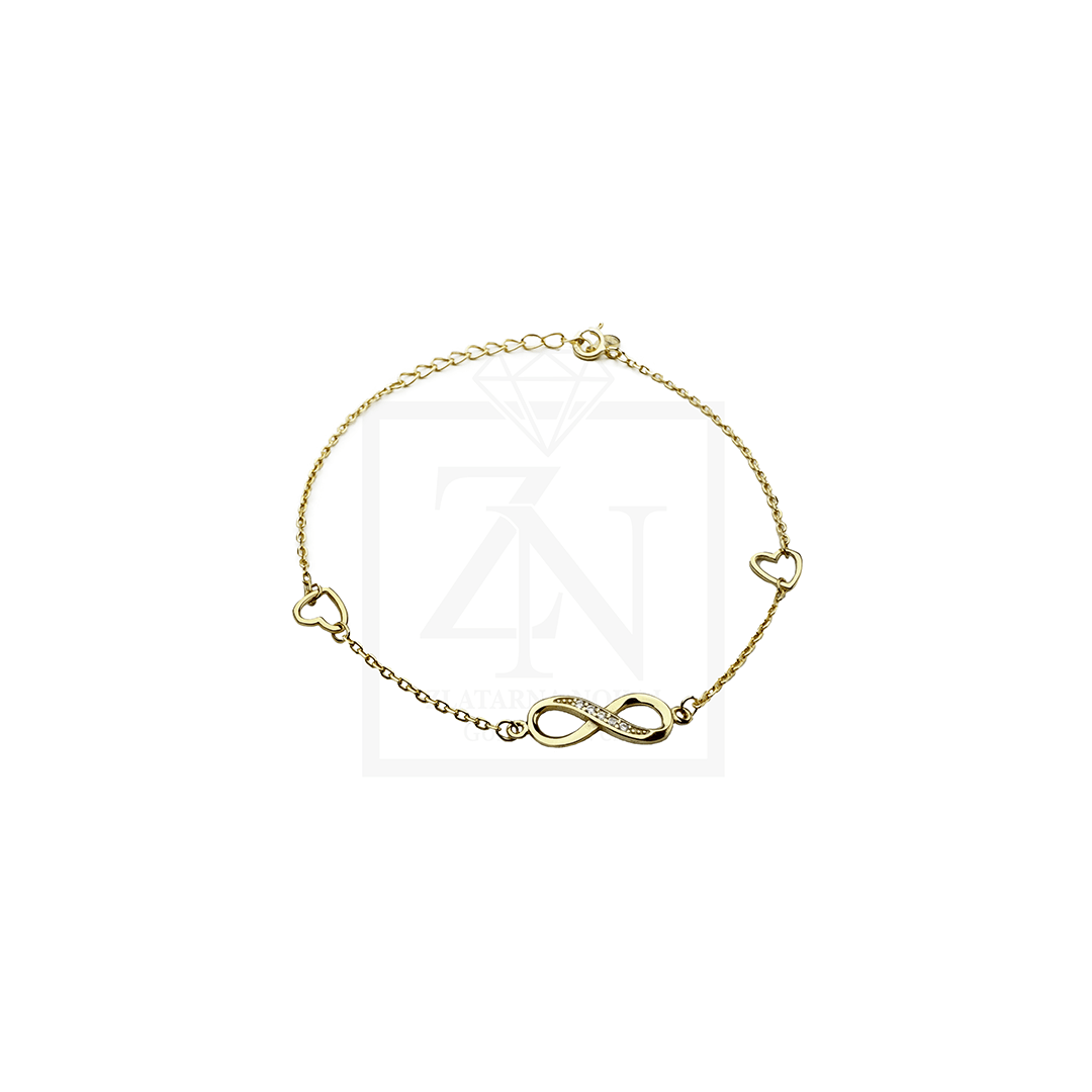 Srebrna narukvica Infinity pozlata
