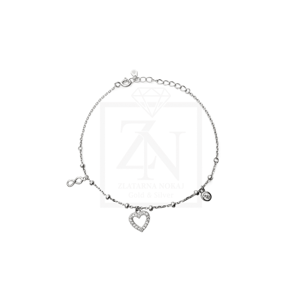 Srebrna narukvica Love
