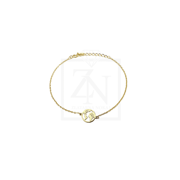 Srebrna narukvica Moon pozlata