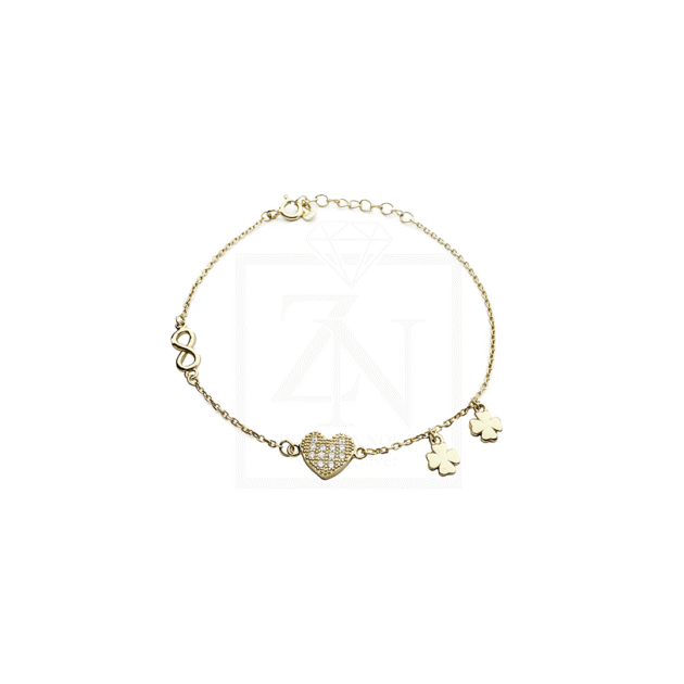 Srebrna narukvica Happiness pozlata