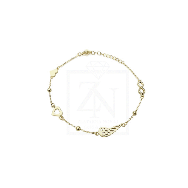 Srebrna narukvica Eternal Flight pozlata