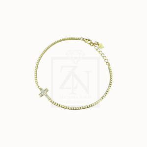 Srebrna narukvica Faith pozlata