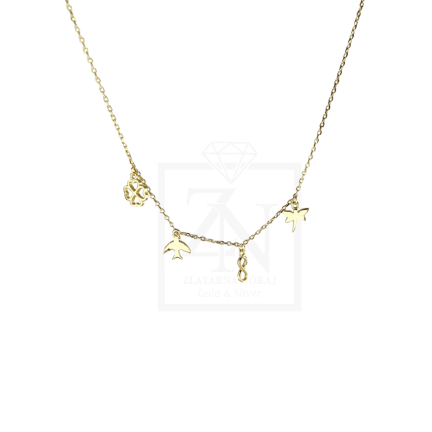 Srebrna ogrlica Ogrlica Nature pozlata