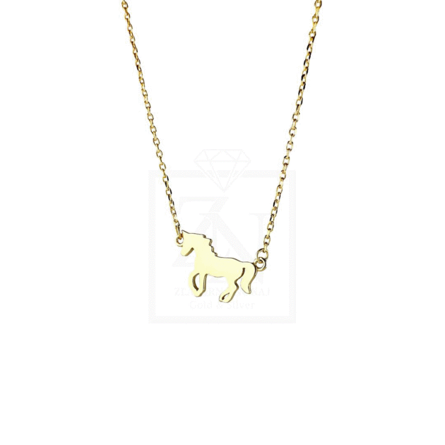 Srebrna ogrlica Horse pozlata