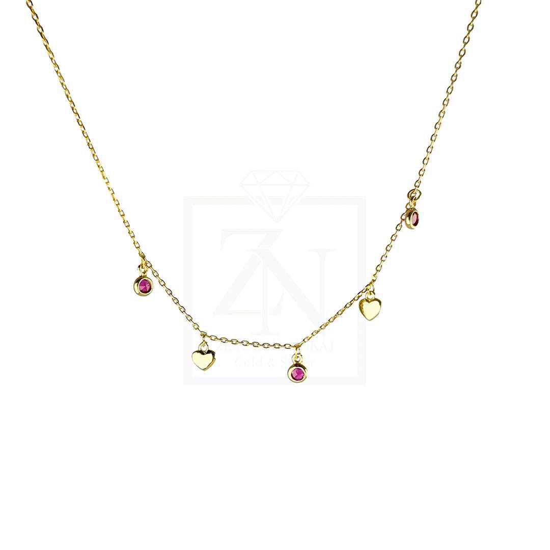 Srebrna ogrlica Color Love pozlata