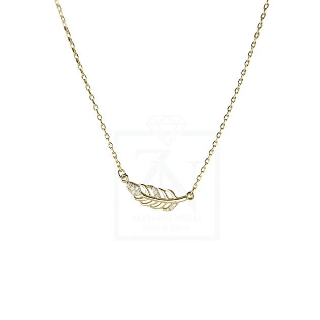 Srebrna ogrlica Leaf pozlata