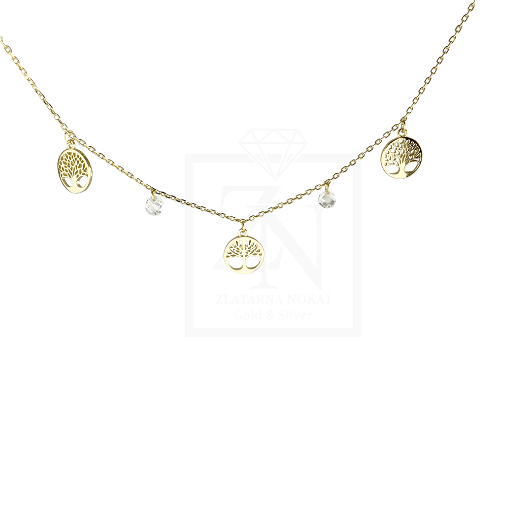 Srebrna ogrlica Tree of Life pozlata