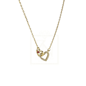 Srebrna ogrlica double Heart pozlata