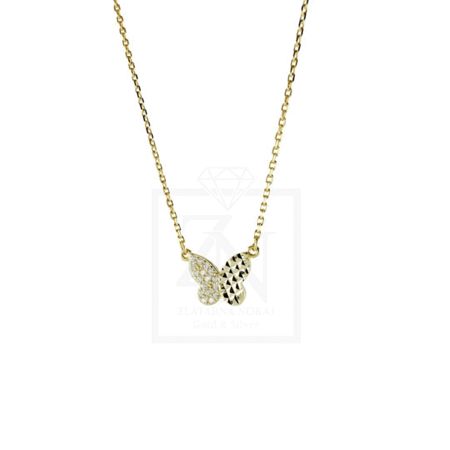 Srebrna ogrlica Butterfly pozlata