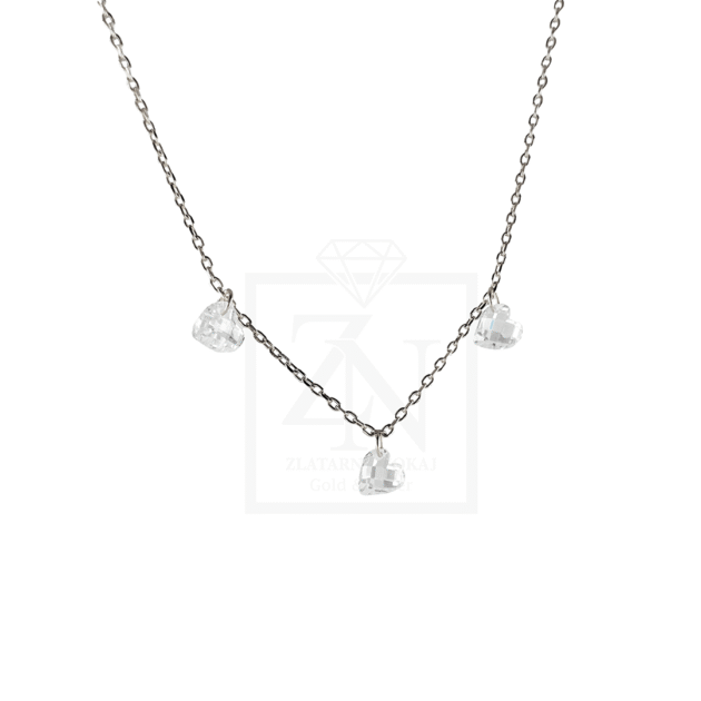 Srebrna ogrlica Shine Hearts