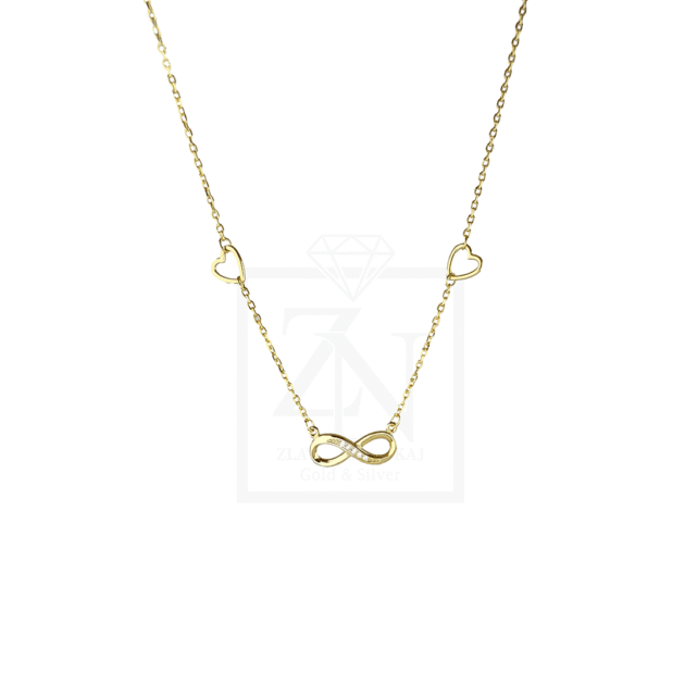 Srebrna ogrlica Infinity pozlata