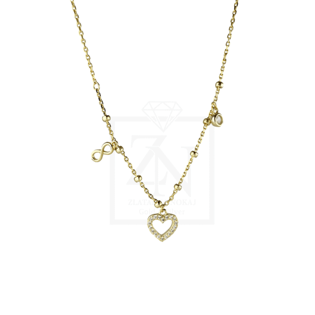 Srebrna ogrlica Love pozlata