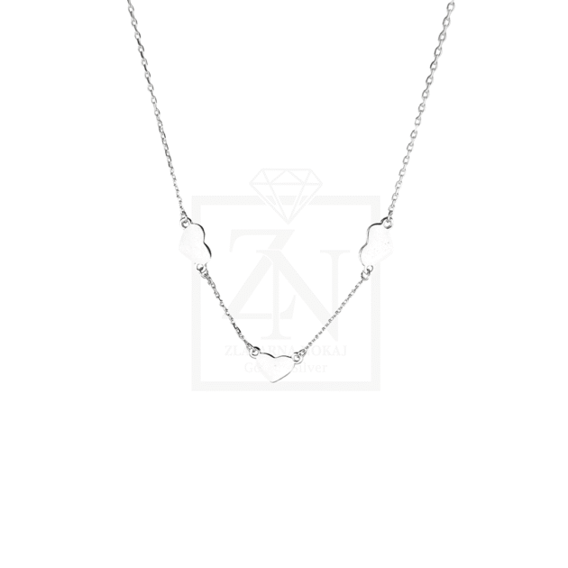 Srebrna ogrlica 3 simple hearts