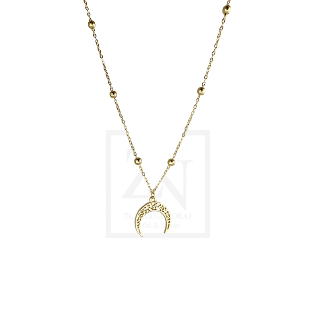 Srebrna ogrlica Moon  pozlata