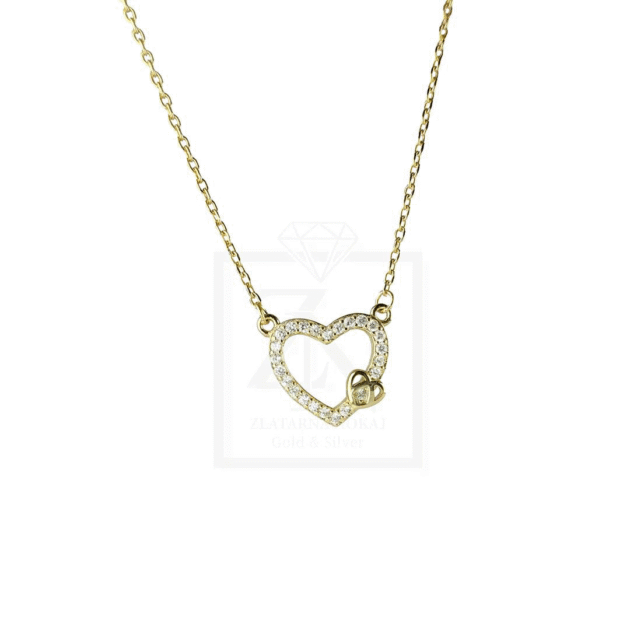 Srebrna ogrlica Heart pozlata
