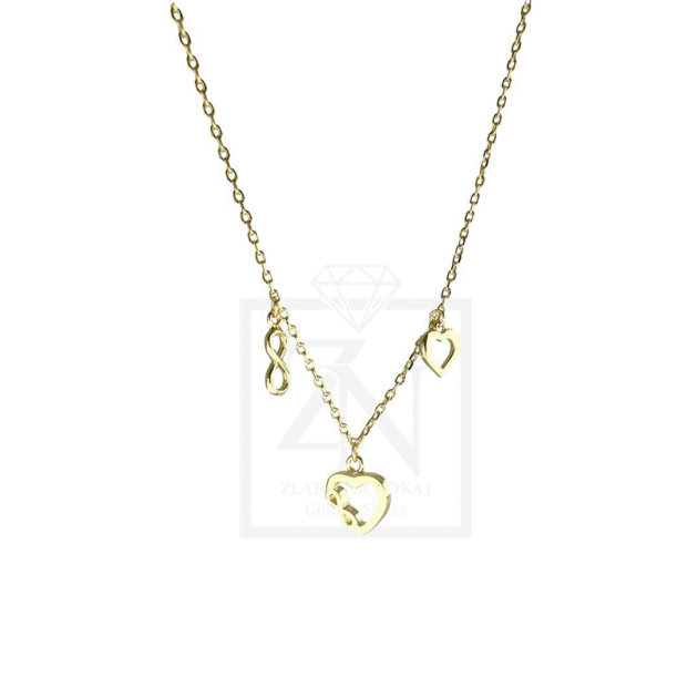 Srebrna ogrlica Luvinity pozlata