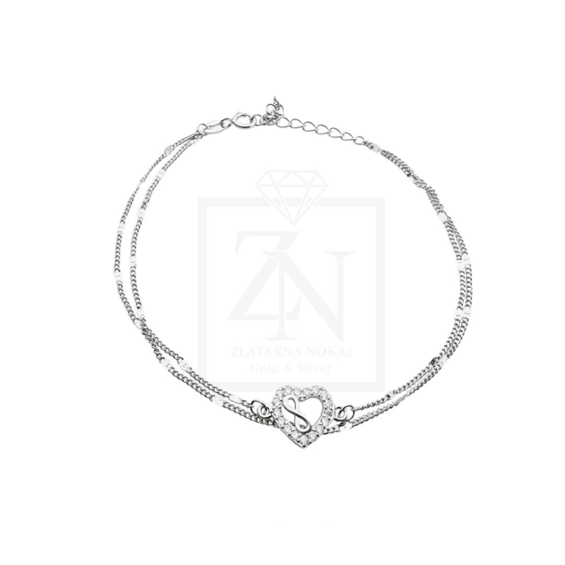 Srebrna narukvica Infinity Love