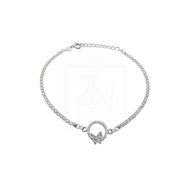 Srebrna narukvica circle Butterfly