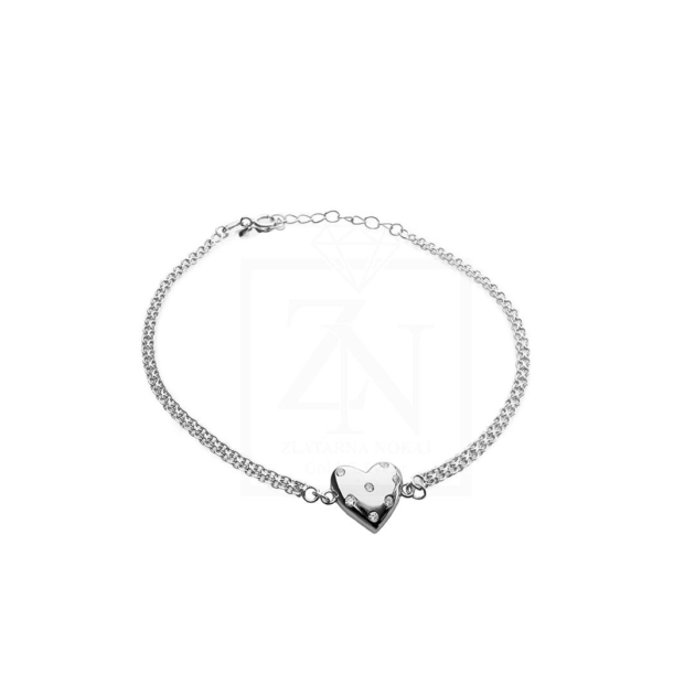 Srebrna narukvica Sparkling heart