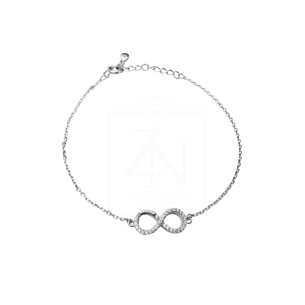 Srebrna narukvica Infinity love