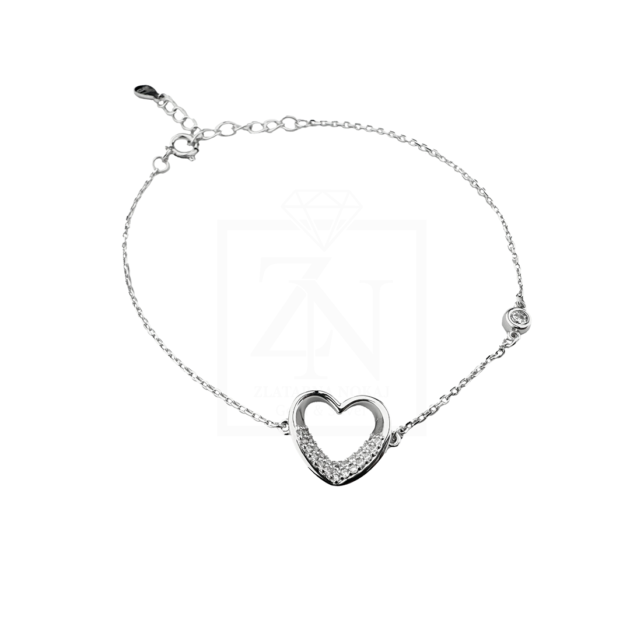 Srebrna narukvica SRCE