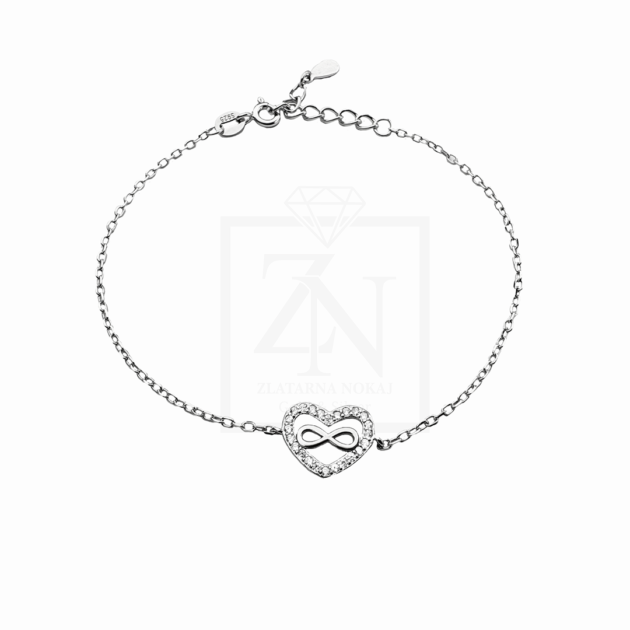 Srebrna narukvica Beskonačno srce