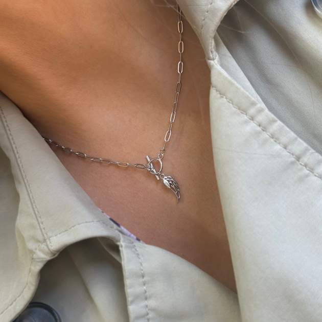 Srebrna ogrlica Anđeosko krilo