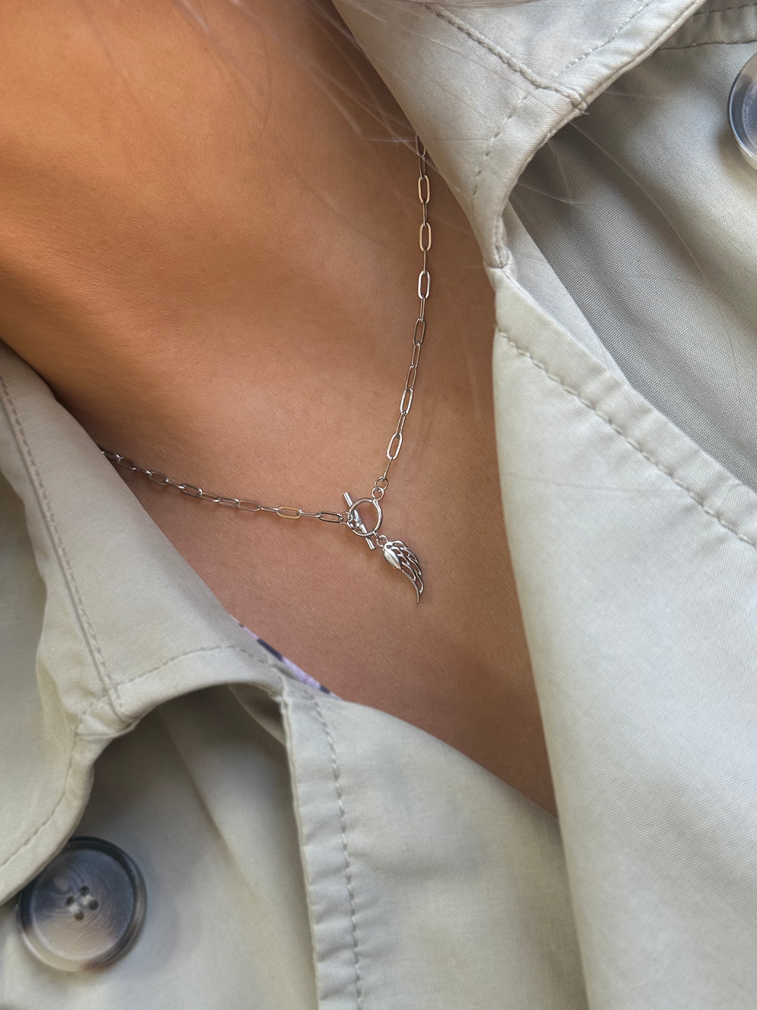 Srebrna ogrlica Anđeosko krilo