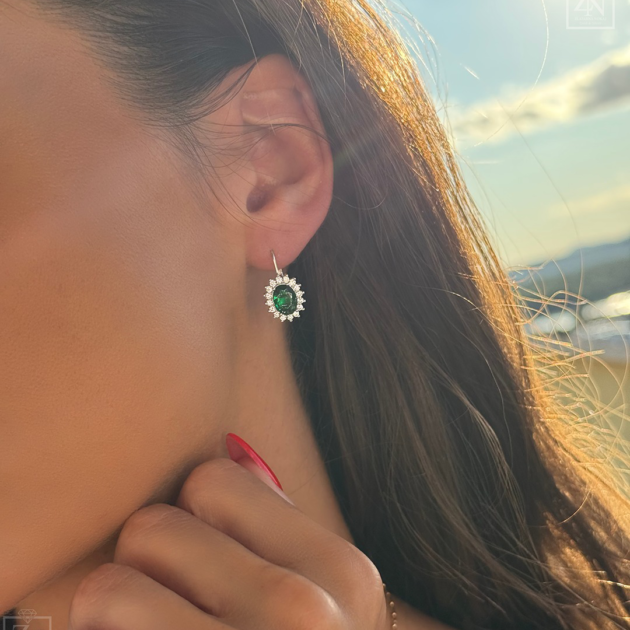 Srebrna viseće naušnice cristal