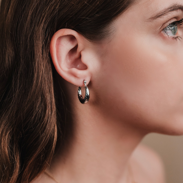 Srebrna viseće naušnice Aurea hoops