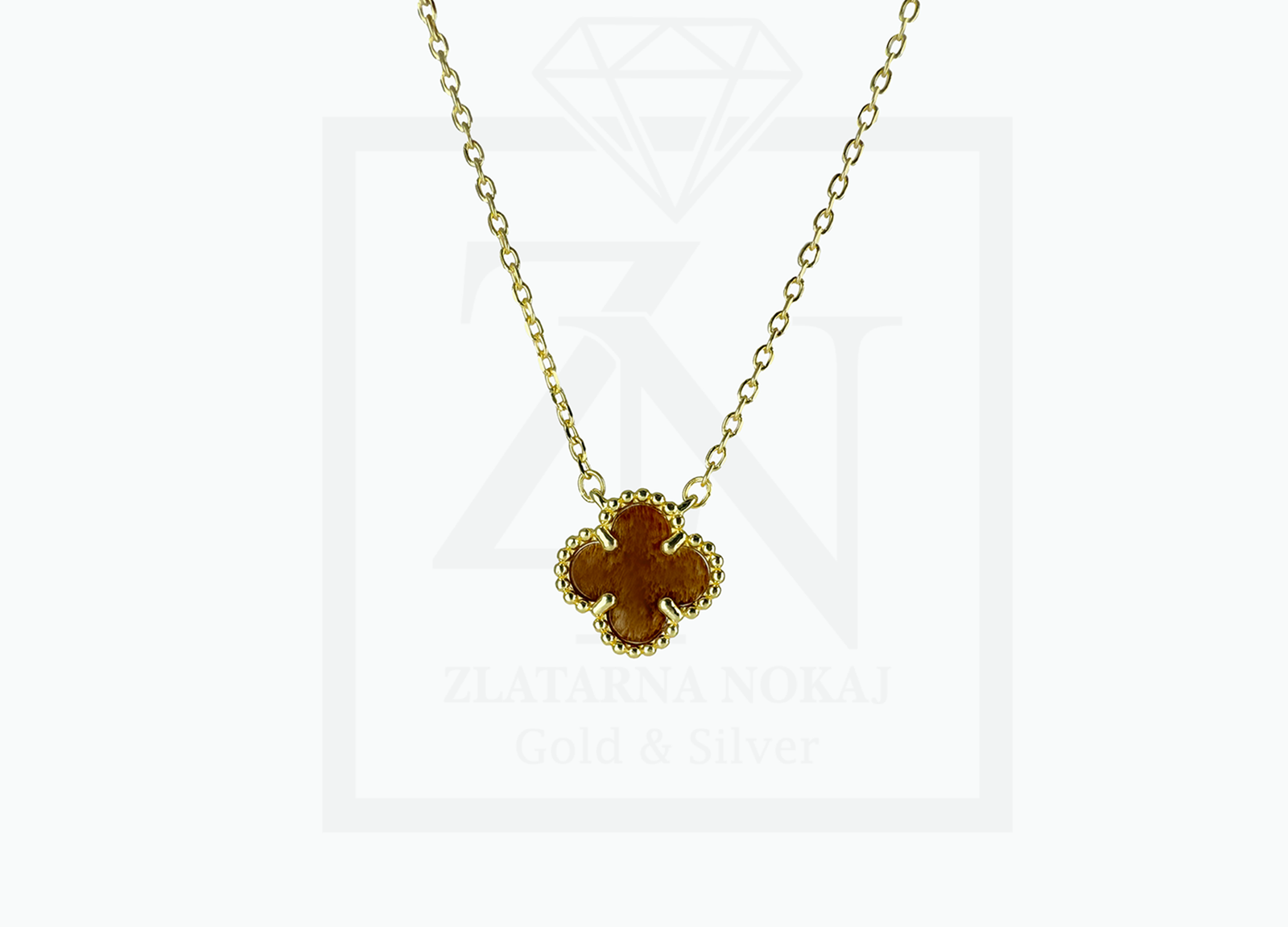 Srebrna ogrlica Djetelina pozlata - Slika 2