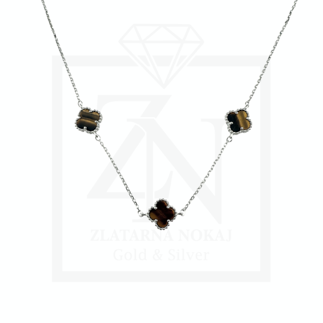 Srebrna ogrlica Djetelina triple clover