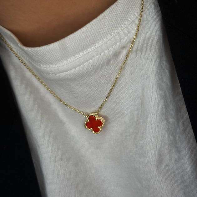 Srebrna ogrlica Djetelina pozlata