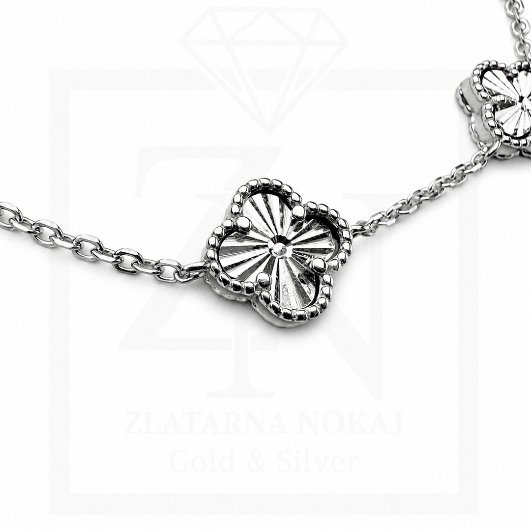 Srebrna narukvica Clover Romance Bracelet - Slika 2