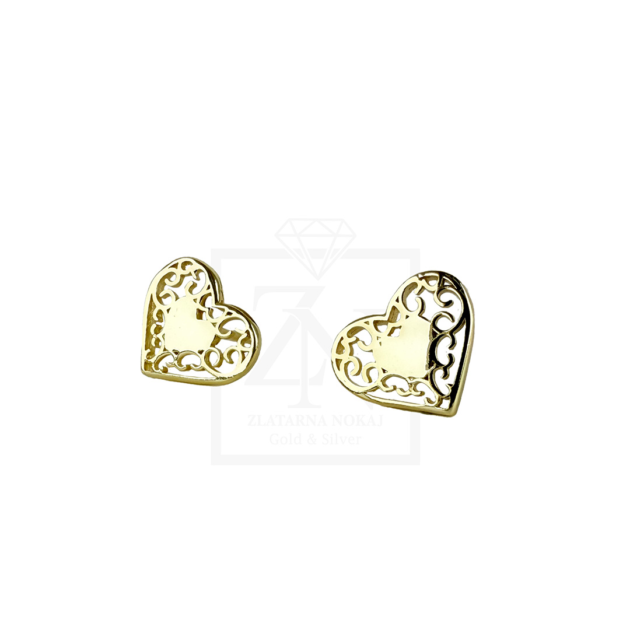 Srebrna naušnice na štift Filigree Heart