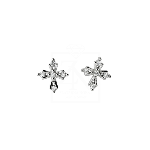 Srebrna naušnice na štift Radiant Cross